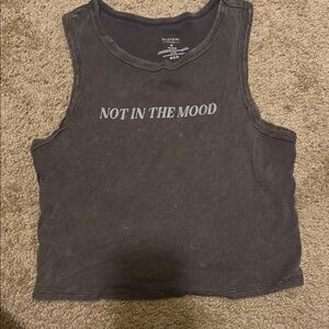 Brandy Melville Black Graphic Crop Top